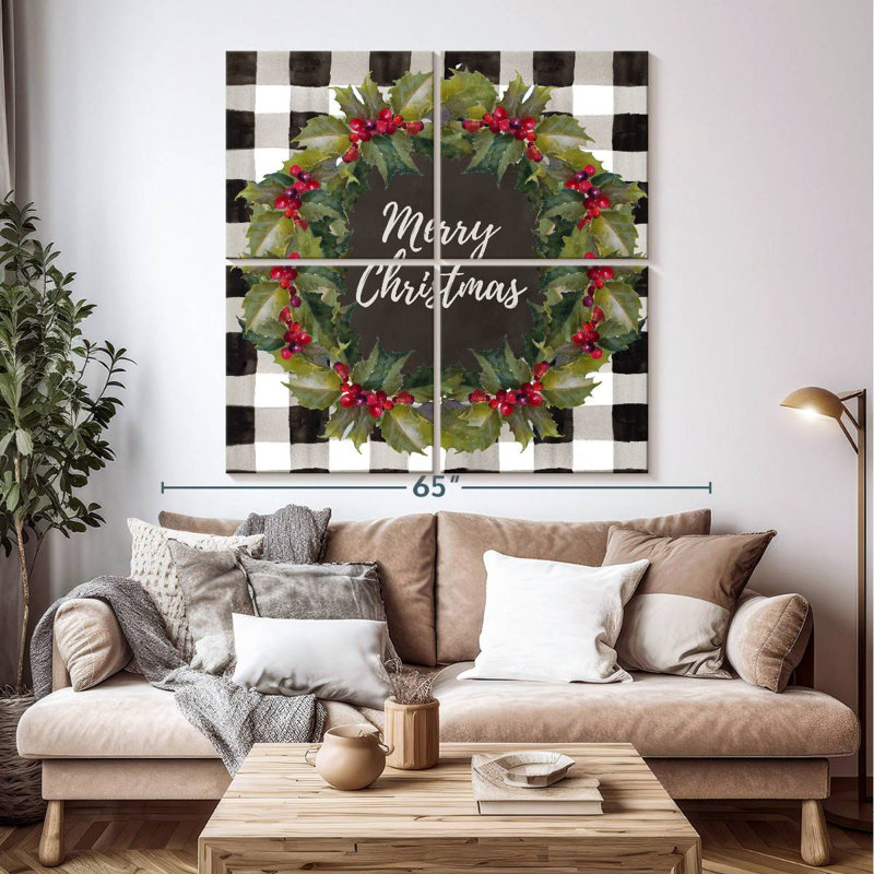 Couronne de Noël à carreaux Lelend Buffalo