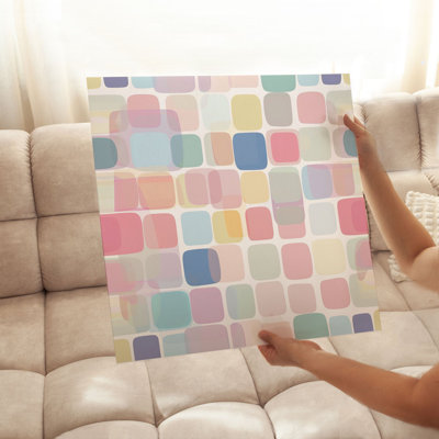 «Abstract Abtract Pastel Squares I», reproduction d'art rétro sans cadre