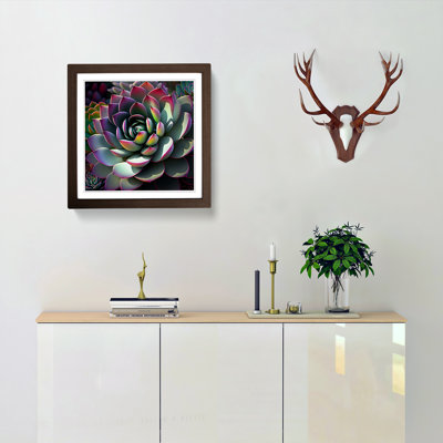 Succulent Digital Art - Single Picture Frame Print on Wood