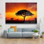 Art mural en verre trempé Savane africaine au coucher du soleil-1086465918
