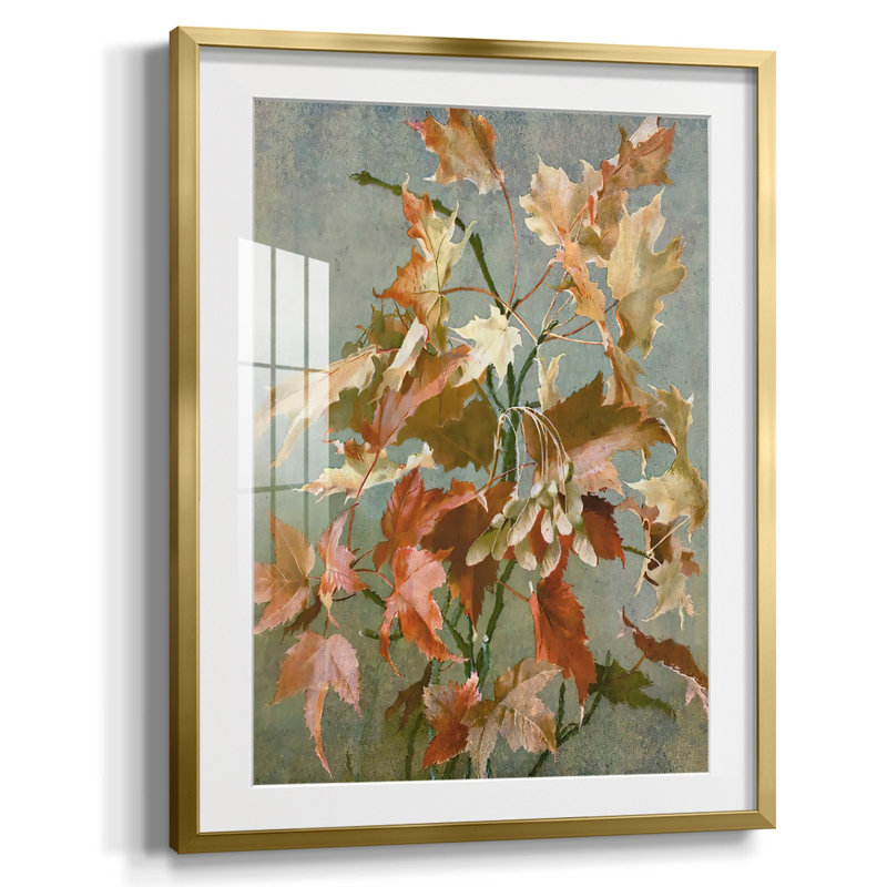 Automne antique II, Papier avec cadre doré, Blanc
