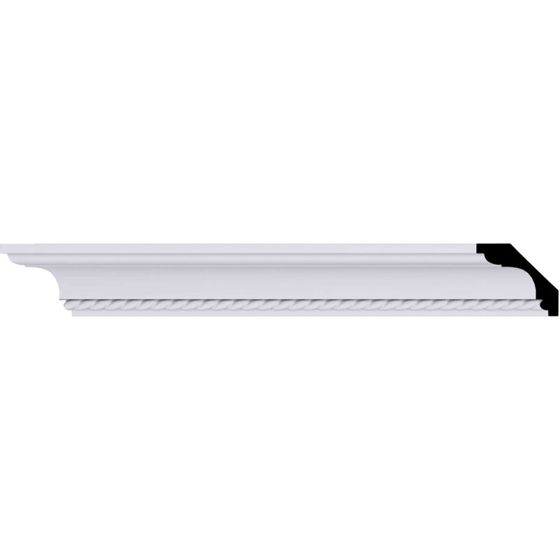 2"H x 2 1/4"P x 3 1/8"F x 94 1/2"L Leandros Rope Crown Moulding