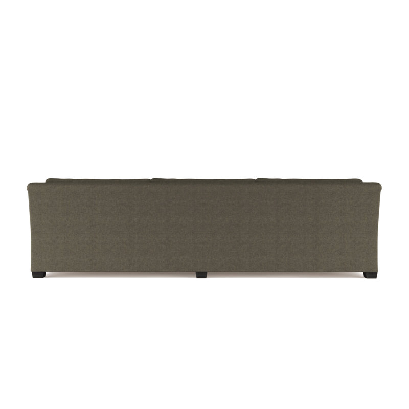 Thompson Rolled Slope-Arm Sofa, 32" H x 84" W x 41" D, Plush Velvet Graphite, Dark Brown