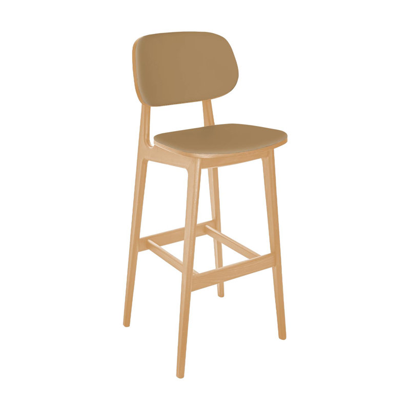  Emma Barstool - Grade 4 Bone Reveal Seat & Upholstered Back, Tan, Camel