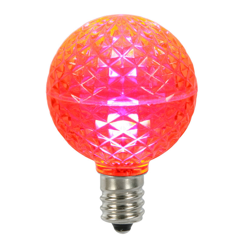 Paquet de 25 ampoules de Noël roses DEL G50 Club - base E17