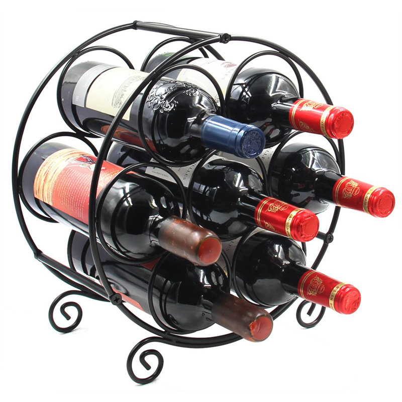 Deziya 7 Bottle Tabletop Wine Bottle Rack Black