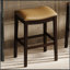 31 po Tabouret de bar H en bois avec siège en similicuir gris, 1 pièce-1826524430