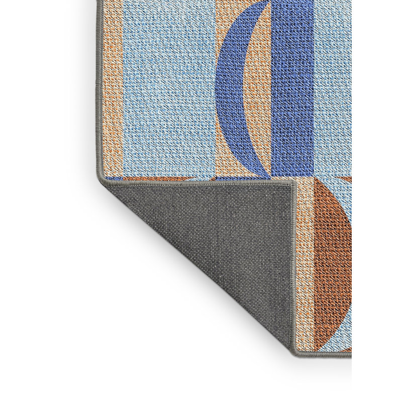 Tapis bleu/mauve à motifs, Rectangle 3 pi x 5 pi