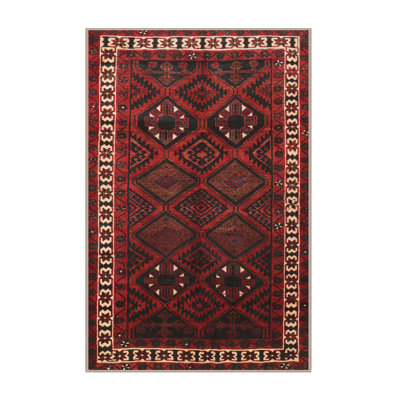 Tapis brun / rouge traditionnel