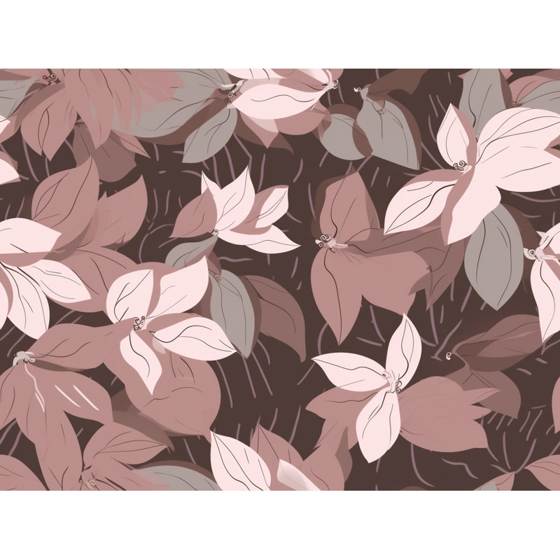 Motif floral de rideaux de fenêtre à motif brun - 6010, L 40 po x L 82 po
