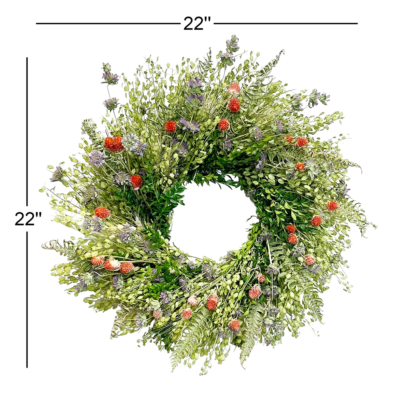 Handcrafted Dried Wreath, 22" H x 22" W x 5" D