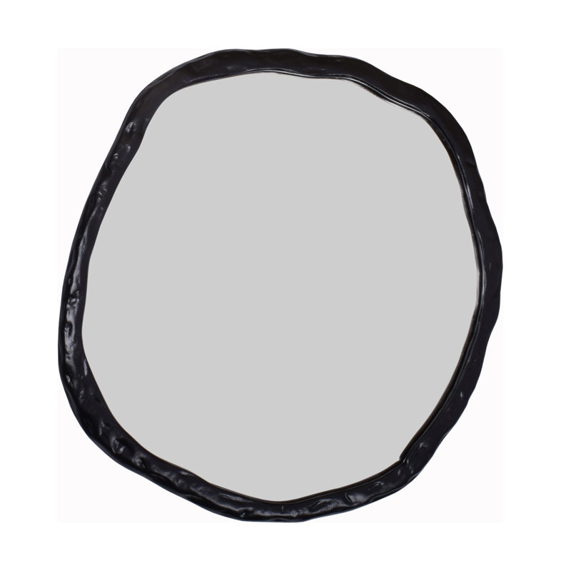 Nola Aluminum Novelty Mirror, Black, 36.5" x 36.5"