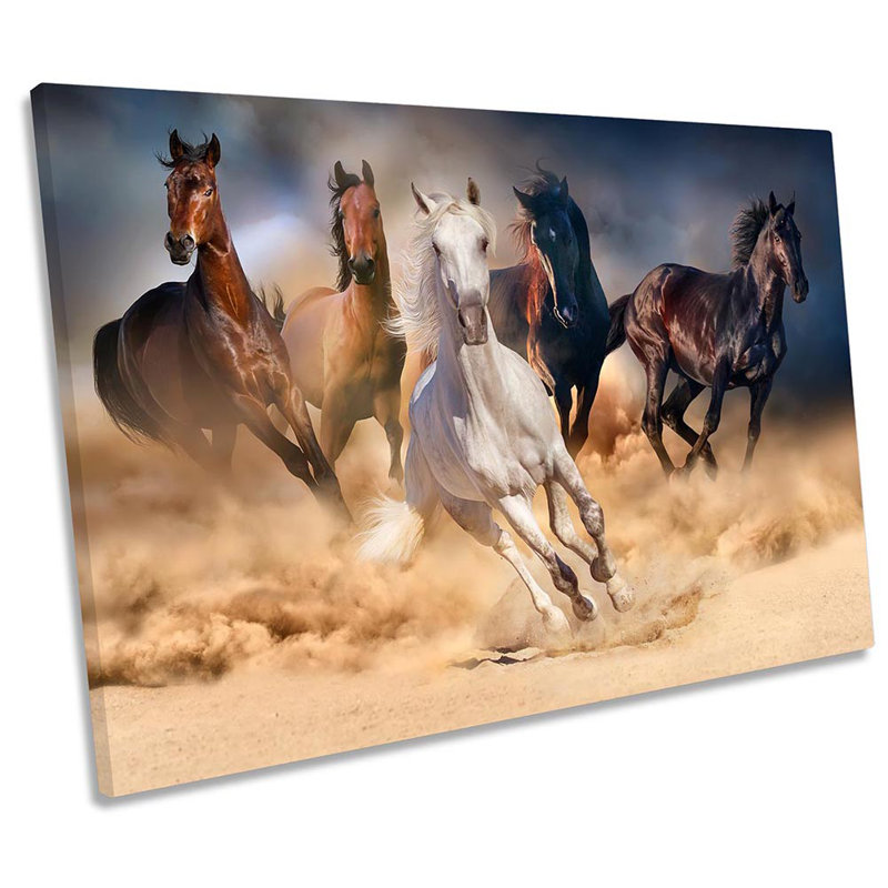 Horses Galloping - Wrapped Canvas Print, 40.6cm H x 61cm W x 2cm D