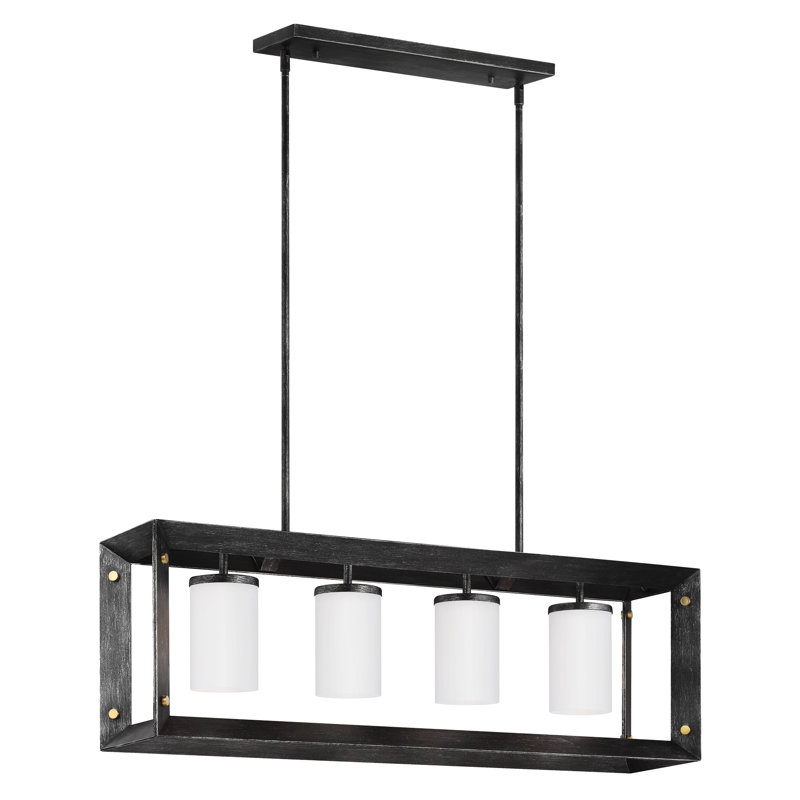 Luminaire suspendu linéaire à 4 lumières pour îlot de cuisine Neston, Poussière d'étoiles