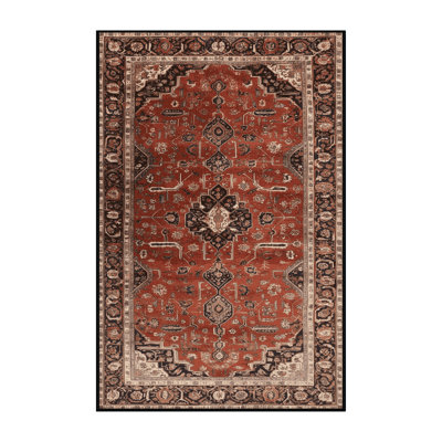 Machine Washable Persian Brown Area Rug