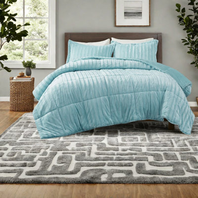 Ensembles de literie luxueux en fausse fourrure, édredon en polyester, style maison moderne
