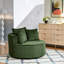Fauteuil d'appoint pivotant surdimensionné avec revêtement moelleux et coussins décoratifs assortis - vert
