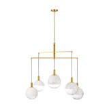 Sean Lavin Torian Dining Room Chandelier With Milk Clear Glass Mix Shade