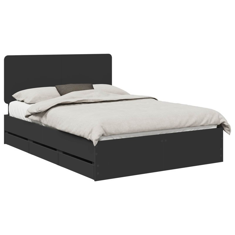 Bed, Black, European Kingsize (160 x 200 cm)