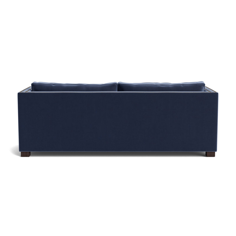 Keaton With Nails 84 Sofa, Antique Brass, Performance Velvet - Indigo, Java
