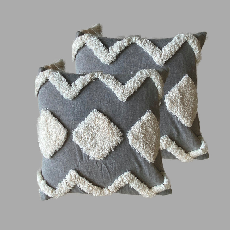 Geometric Cotton Blend Pillow Cover