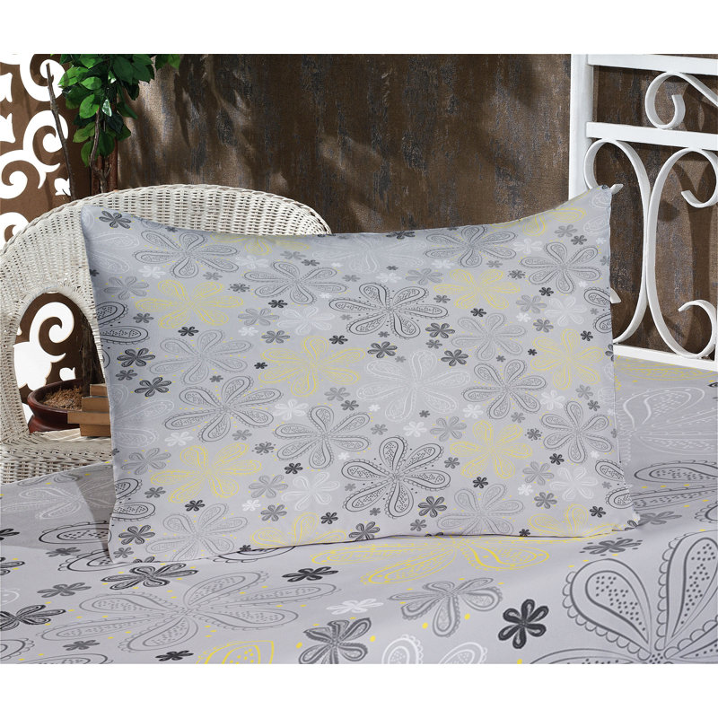 Ensemble de draps et taies décoratives gris pâle Ambesonne, Ensemble de draps pour très grand lit californien