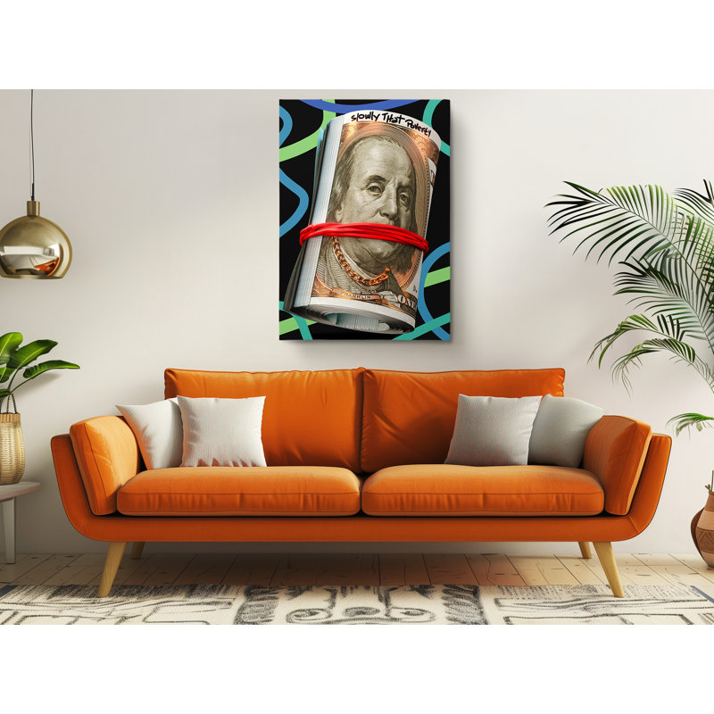Stack of Money Dollar Bills Canvas Art Print