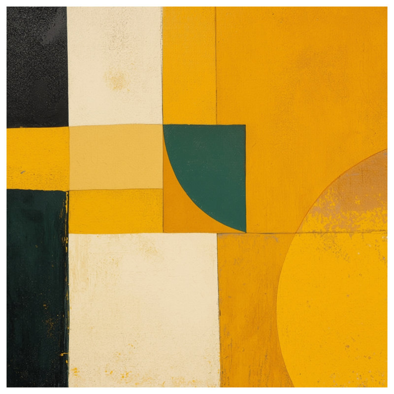 Rideaux de douche à motif géométrique abstrait jaune, 70 po l x 72 po H