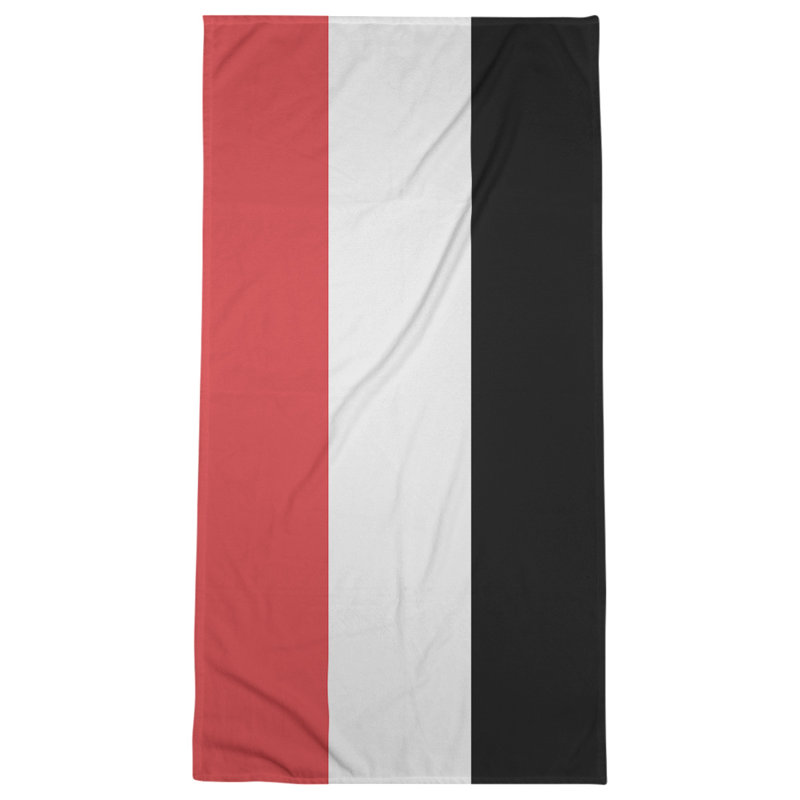 Cotton Blend Lightweight Beach Towel, Red/White/Black
