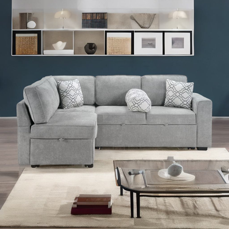 Canapé-lit modulaire convertible, Gris clair