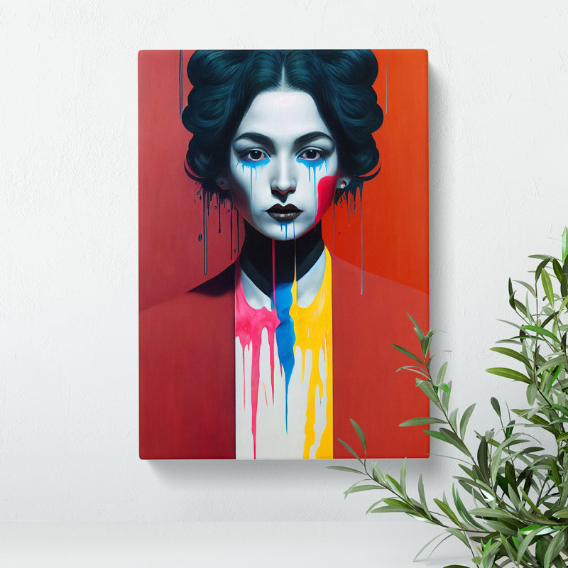 Painted Woman No.3 Abstract - Wall Art, 50cm H x 35cm W x 3cm D, Wrapped Canvas