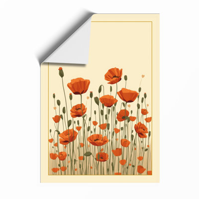 Quiet Poppy Meadow Botanical - Framed Print