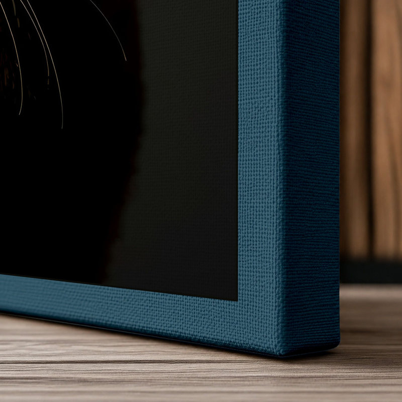Golden Gaze Modern - Wrapped Canvas, 24x16 - 61.0 x 40.6 cm, Teal Border