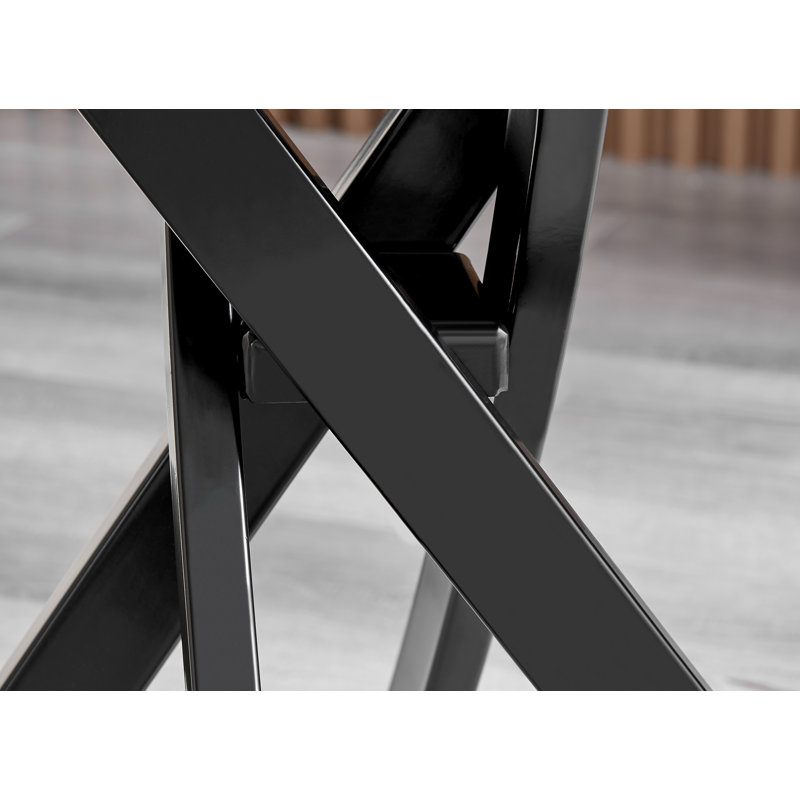 Chayton Modern Contemporary Glass and Square Small Table - Sofa Side Table, Black