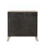 Table de chevet style transitionnel 1Pc Bords courbés Port USB français et anglais Tiroirs à queue d'aronde Poignées en acrylique finition chêne naturel