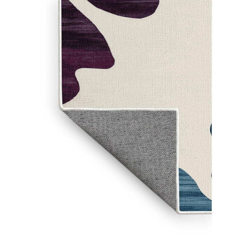 Tapis beige lavable à la machine, Carré 6 pi