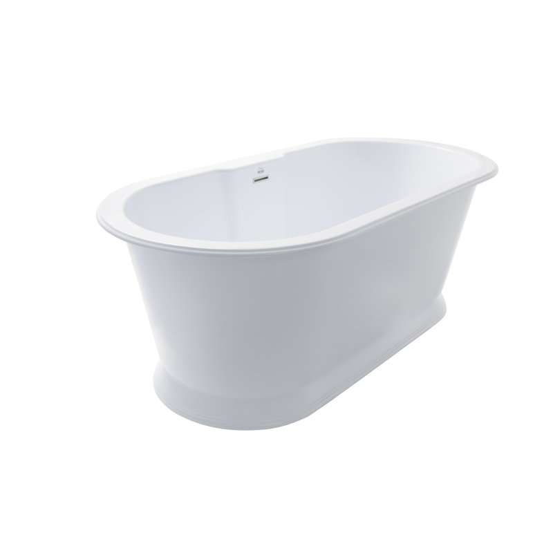 Baignoire de trempage à piédestal 66 "x 32" Metro, Blanc brillant