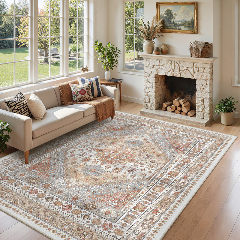 Tapis antidérapant Malila, Rectangle 9 pi x 12 pi, Gris