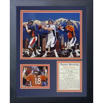 Framed Football Legends Plaque, John Elway & Peyton Manning