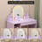 Kids Vanity Set with Lighted Mirror and Stool, Adjustable LED Lights, Storage Drawer and Shelves for Girls Ages 3–9-1228638180