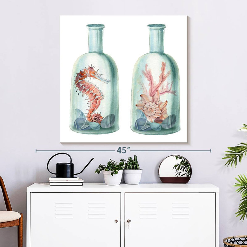 Crowle Bottled Sea Life, H 33 po x l 33 po