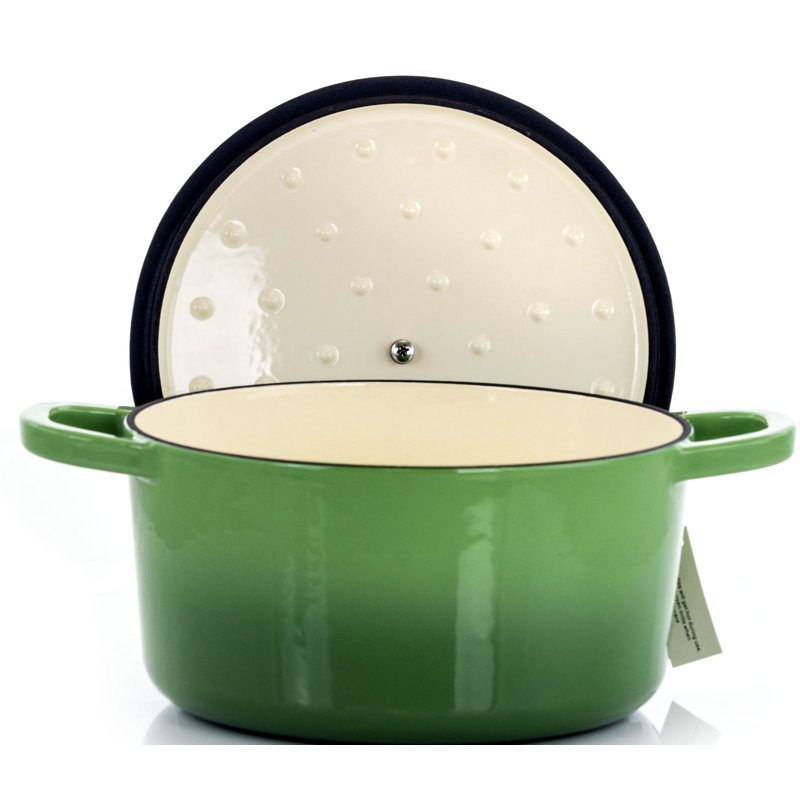 Crock-Pot Artisan Non-Stick Cast Iron Round Dutch Oven, 5 qt, Pistachio Green