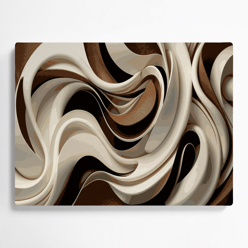 Biomorphic Abstraction 72 Beige Metal Wall Art, 8" H x 10" W