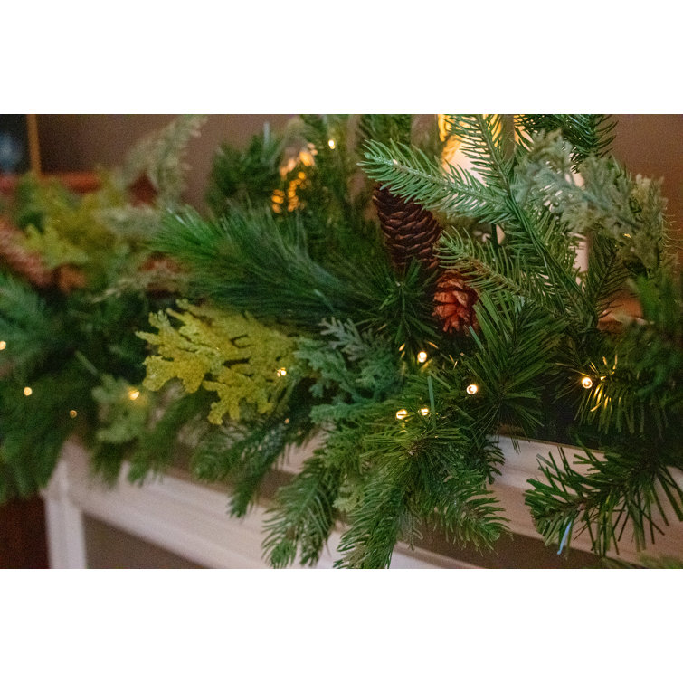 Faux Cedar Pine Garland,Cedar Garland,Realistic Faux Pine Branches  Christmas