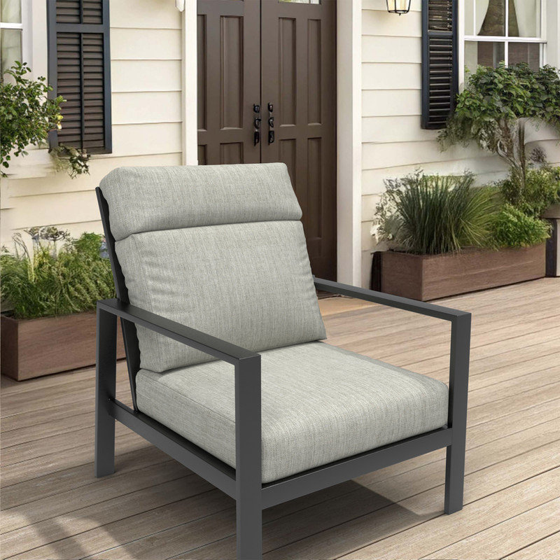 Sunbrella 6 Outdoor High Back Chair Cushion, Adirondack Chair Cushion Set, Canvas Granite