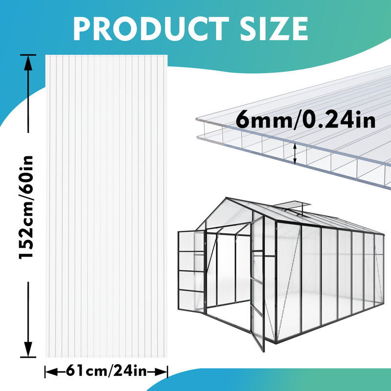 Panneaux en polycarbonate à double paroi pour serres et projets de bricolage