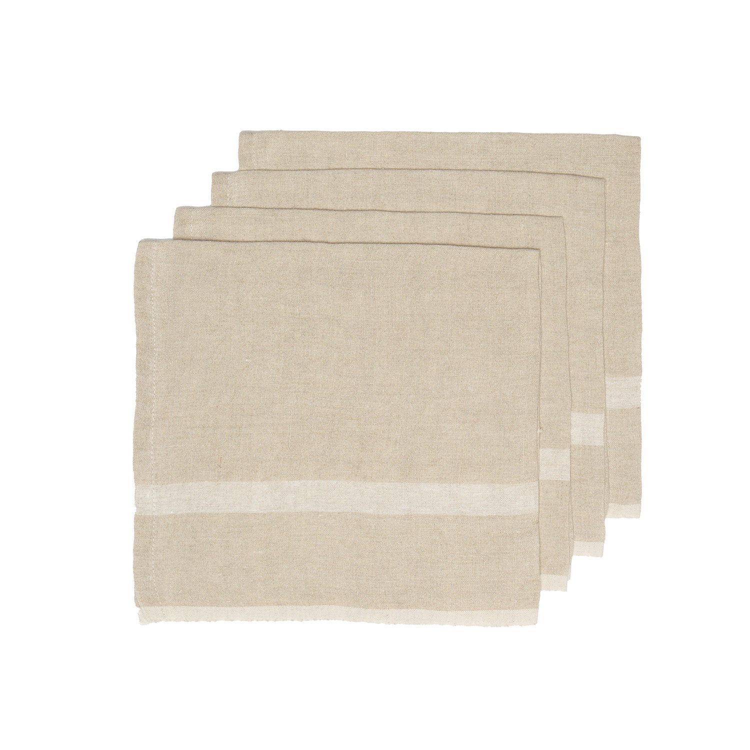 Reversible Linen Napkin, Natural/White