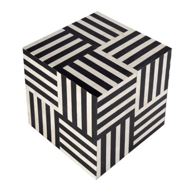 Elowise 15 in. W Square Bone In-Lay Block End Table