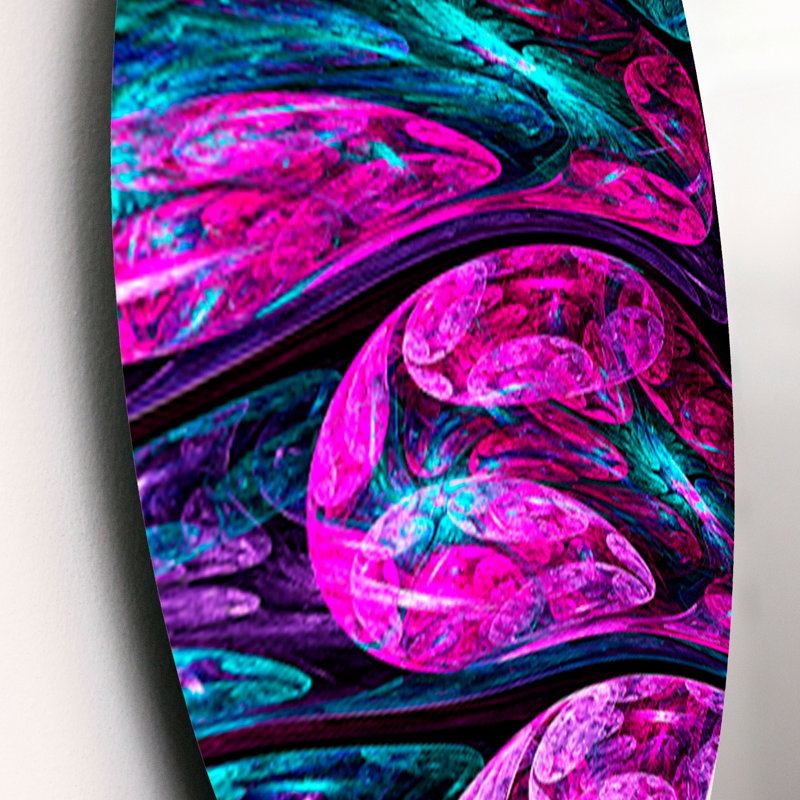 Ensemble de décorations murales florales en métal «Purple Cold Mystical Heart»