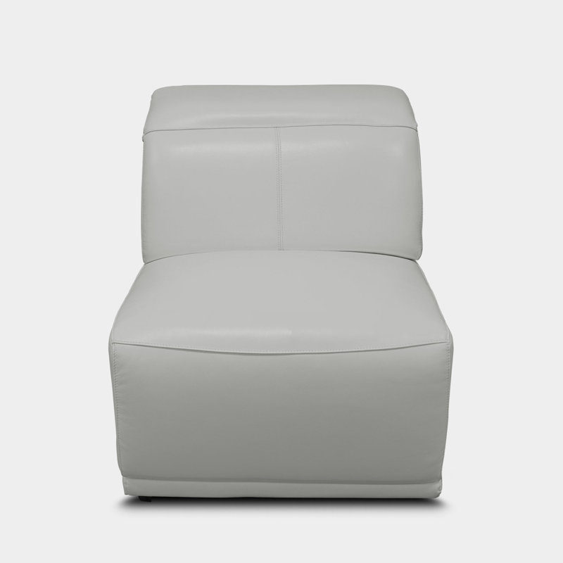 Fauteuil inclinable électrique standard en cuir véritable, Cuir véritable gris